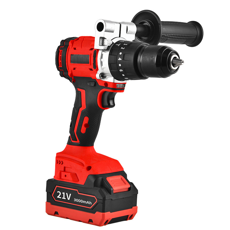 21V Brushless Motor Keyless Chuck LED Light Cordless Impact Drill