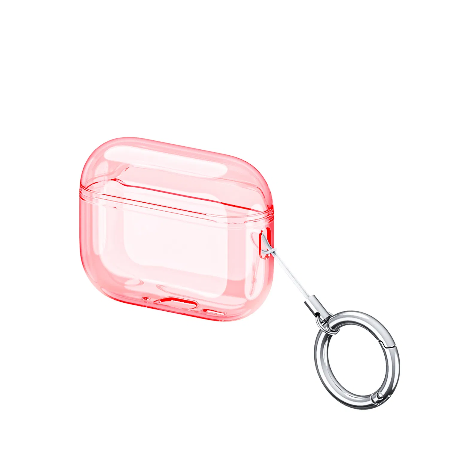 Чехол для AirPods Pro 3 2025, прозрачный, с карабином