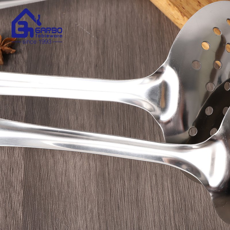 Garbo Factory Cheap Price Kitchen Utensils Kitchen Tools Stainless Steel Slotted Turner with Plastic Handle Hook