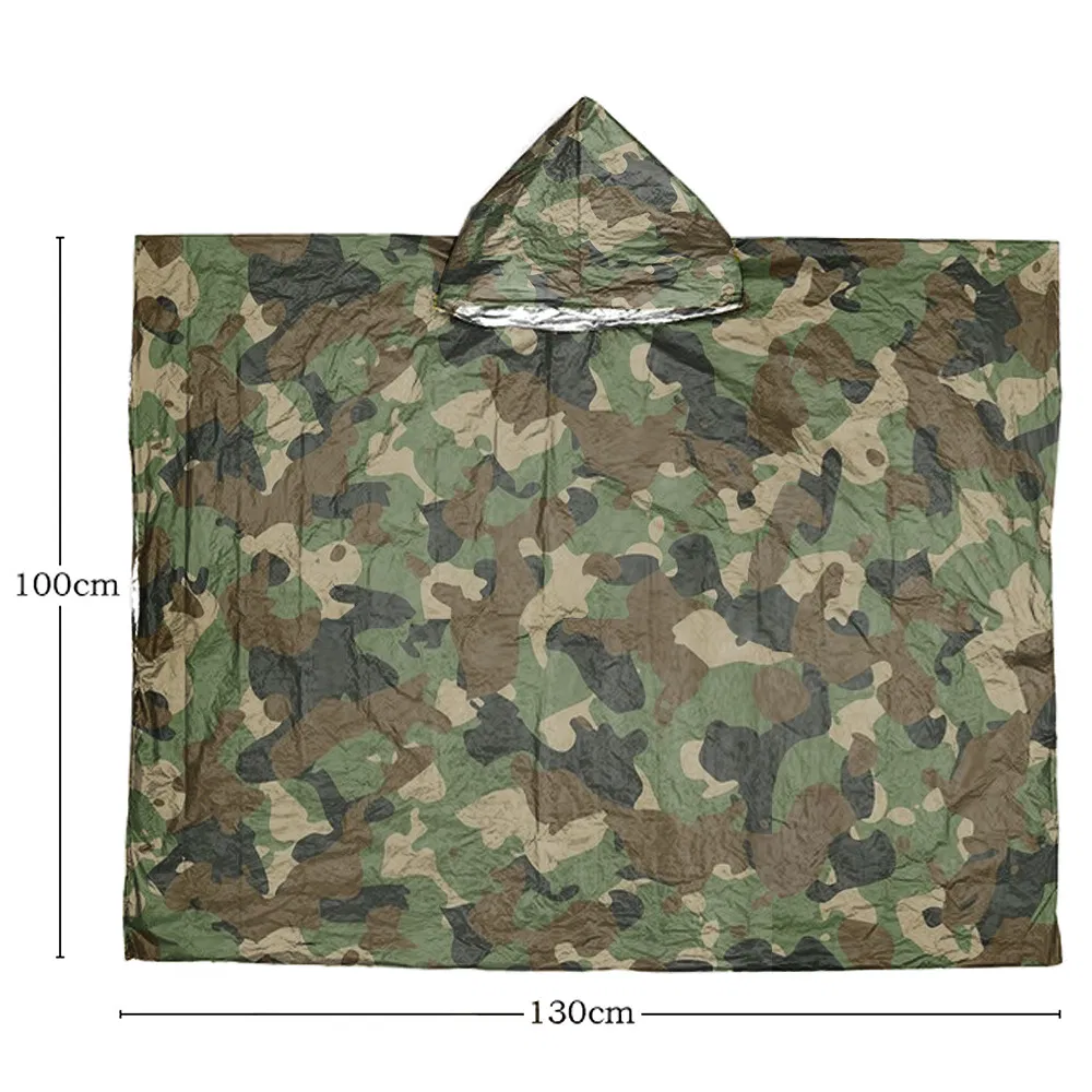 Wholesale Camping Outdoor Heat Preservation Equipment Camouflage Survival Raincoat