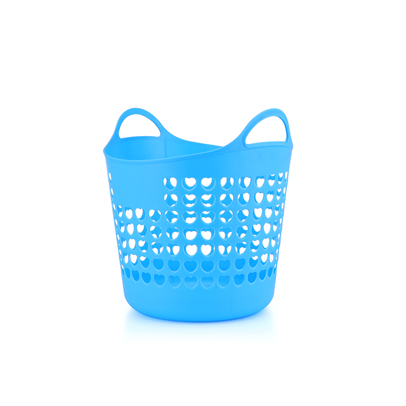 Portable Round Plstic Storage Baskets and Laundry Baskets with Handle