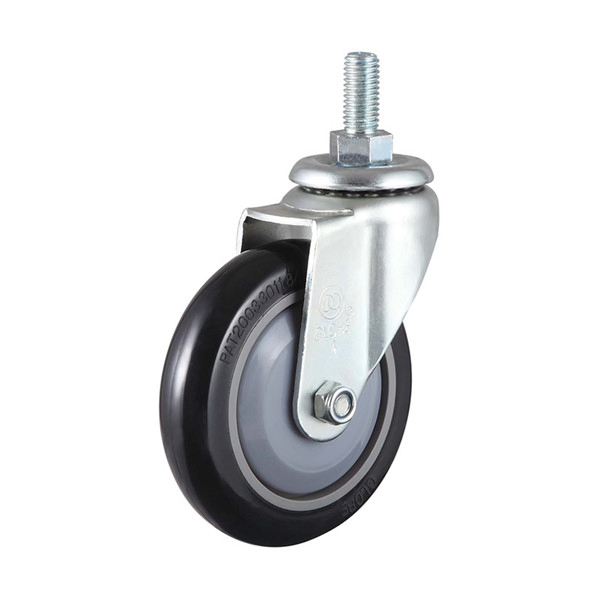 Bolt Hole Wheels Casters Factory Supply PU Castors 75mm 100mm 125mm Manufacturer