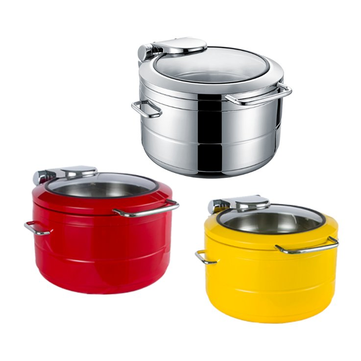 Glass Window Food Warmer Hydraulic Chafing Dish Fuel Buffet Induction 9L Chafer