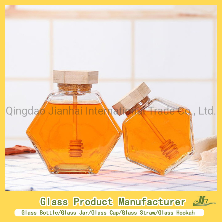 China Hexagon, Square, Round High Borosilicate Glass Jar Manufacturer for Honey/Jam/Pickle/Coffee/Candle/Mason/Pudding/Yogurt/Grain/Pasta/Kitchen Food Storage