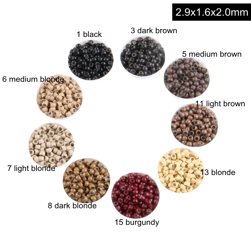 Микротрубки и кольца для наращивания волос 4.0x3.0x4.0 мм