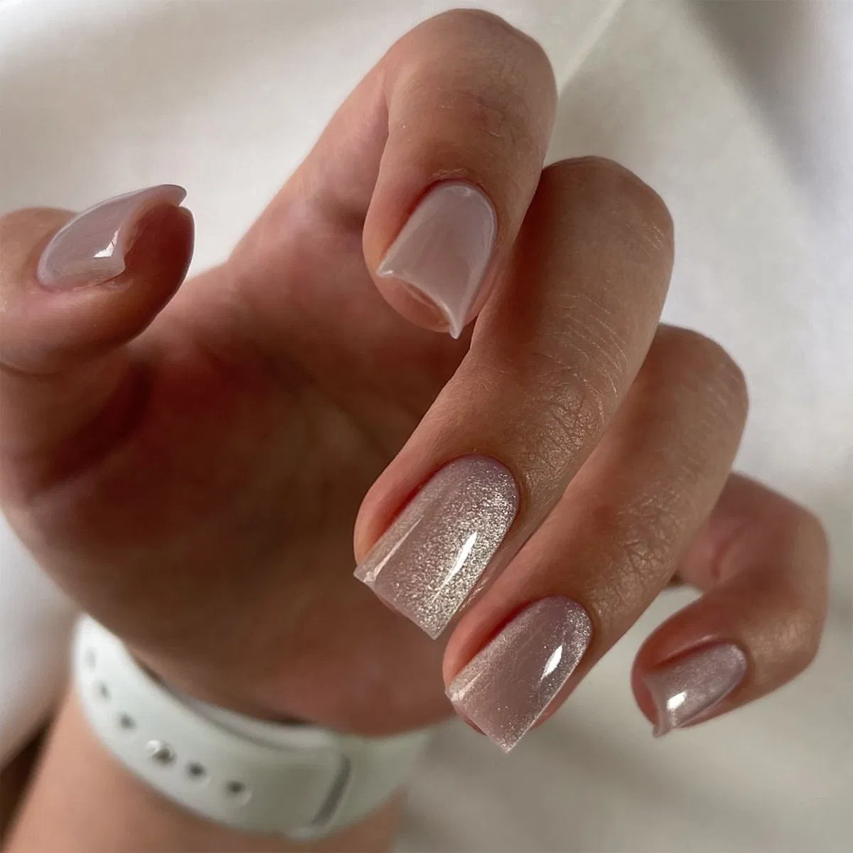 New Style Glitter False Pink Artificial Fake Nail