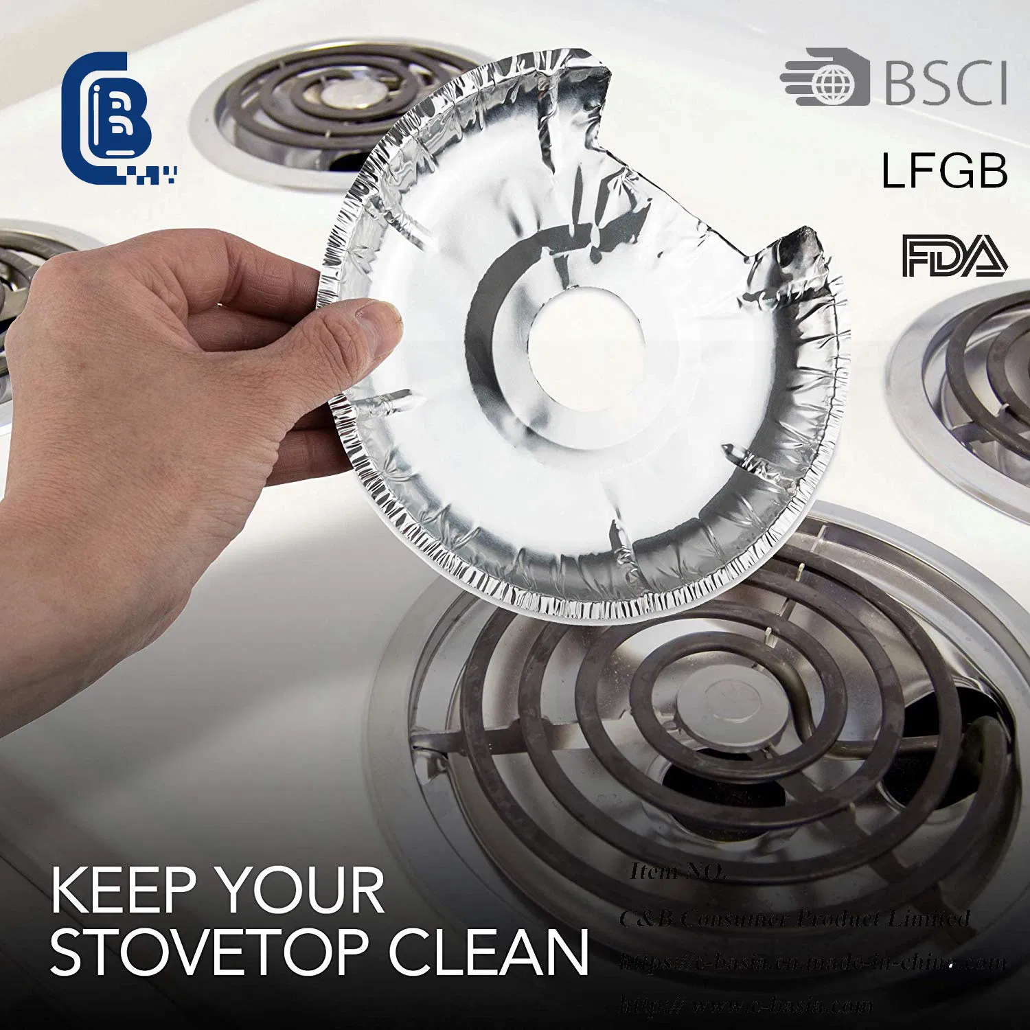 Disposable Round Aluminum Foil Stove Covers for Gas & Electric Burners