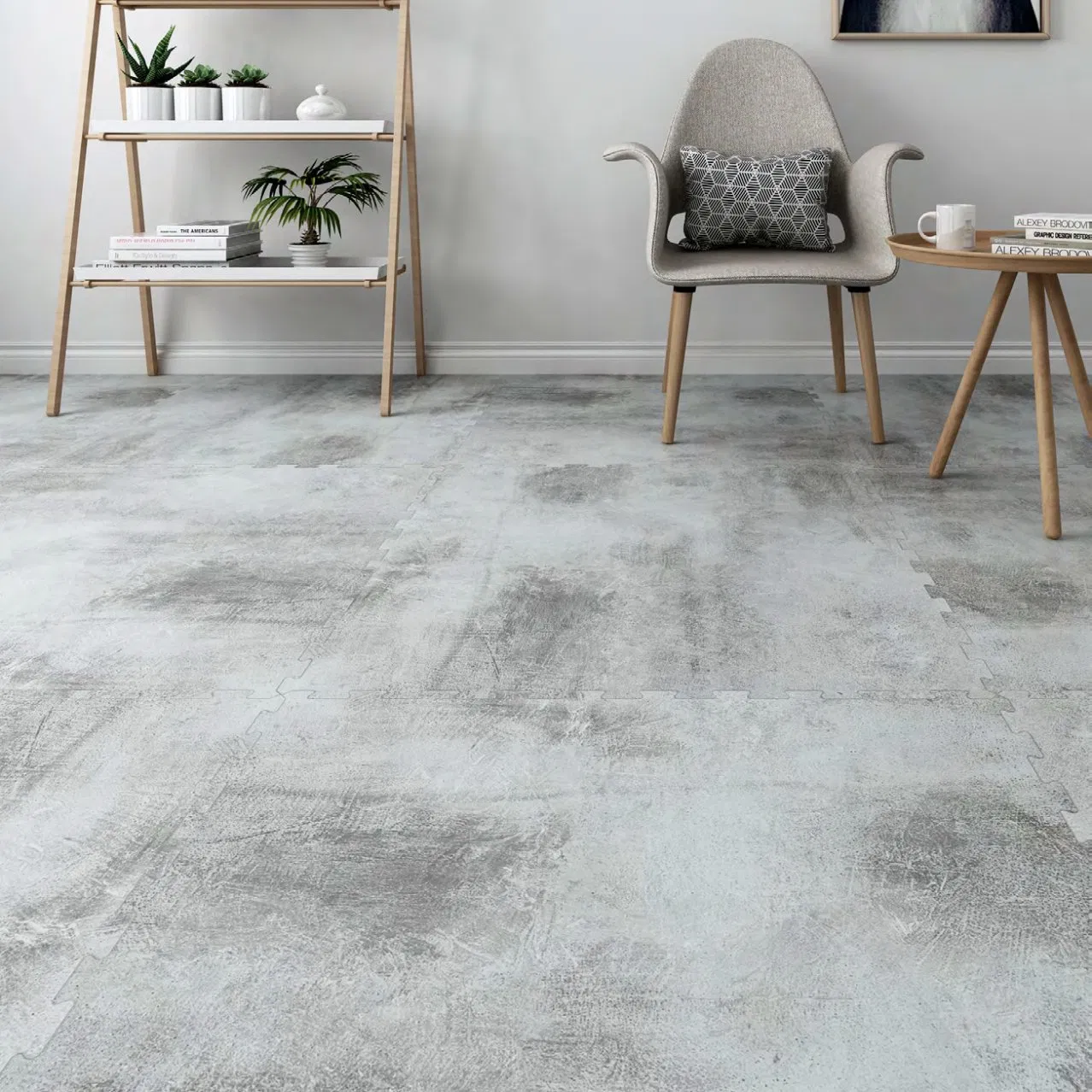 Art Shape Interlocking Tile Luxury Vinyl Tile Flooring