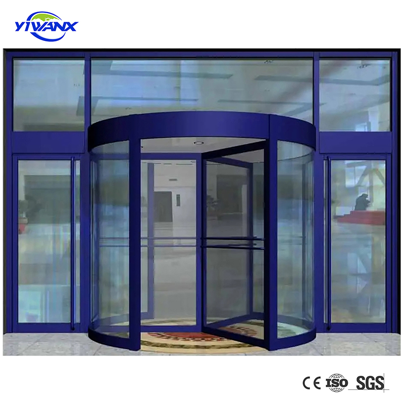 Two Wings Revolving Doors Automatic Revolving Doors, Tempered Glass Revolving Door