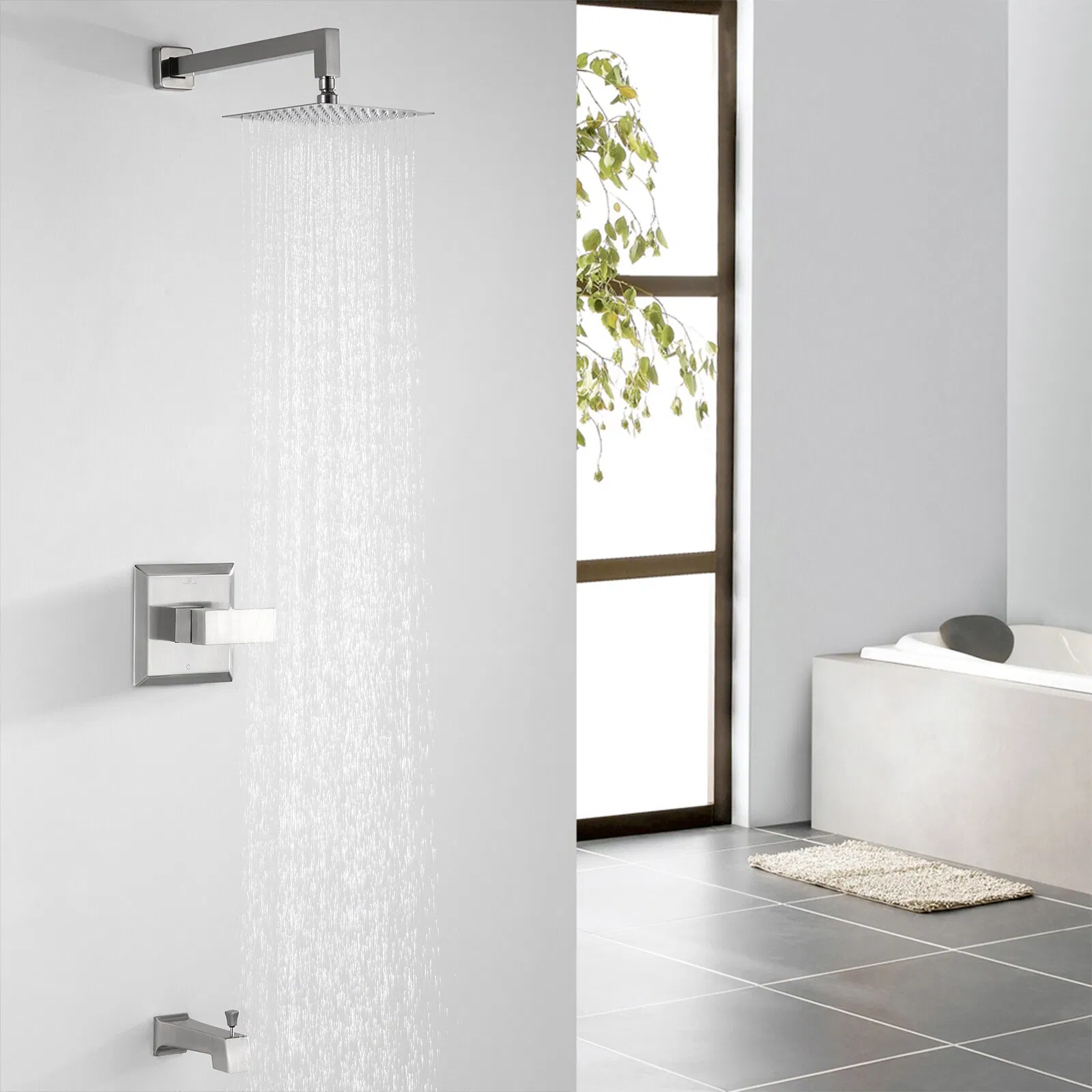 Bathroom High Quality Rain Mixer Shower System Wall Mounted Rainfall Shower Combo Set with Rough-in Valve
