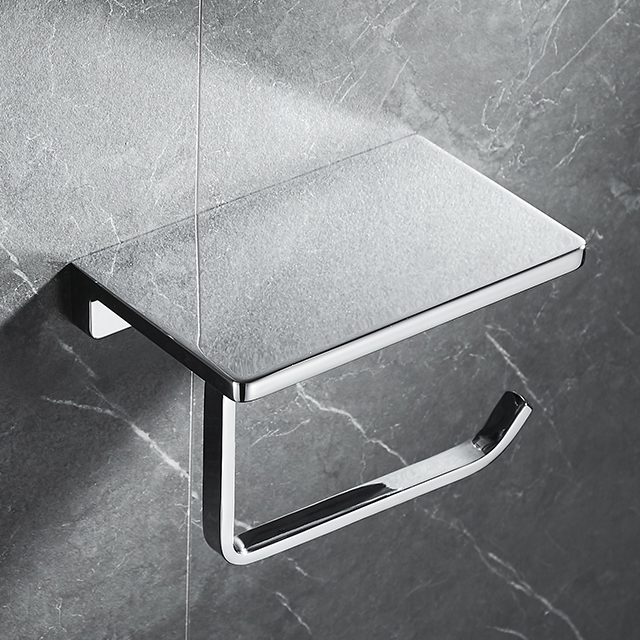 Держатель для туалетной бумаги с полкой для телефона