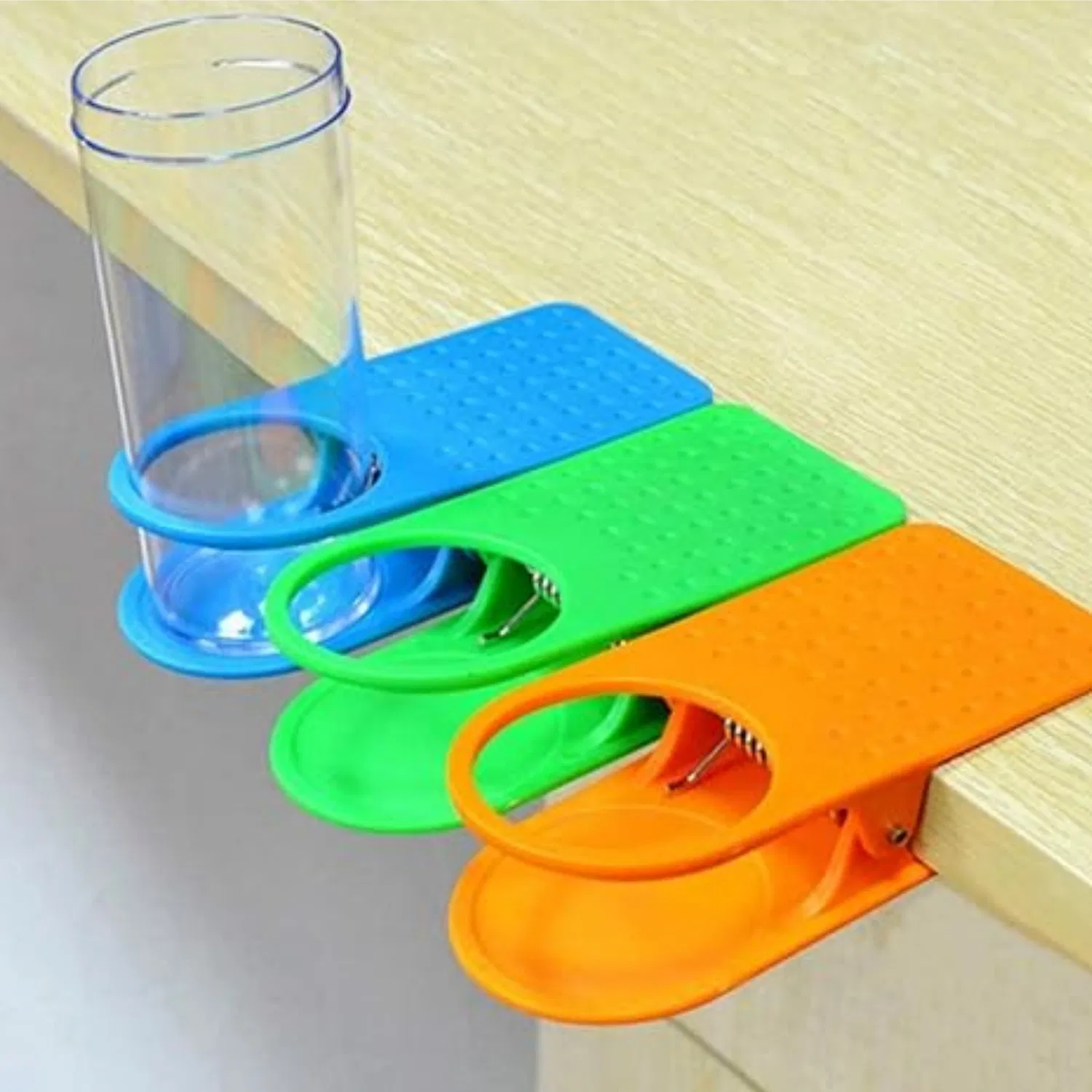 ABS Clamp-on Cup Holder Clip, Portable Drink Holder for Desk, Table, and Outdoor Use