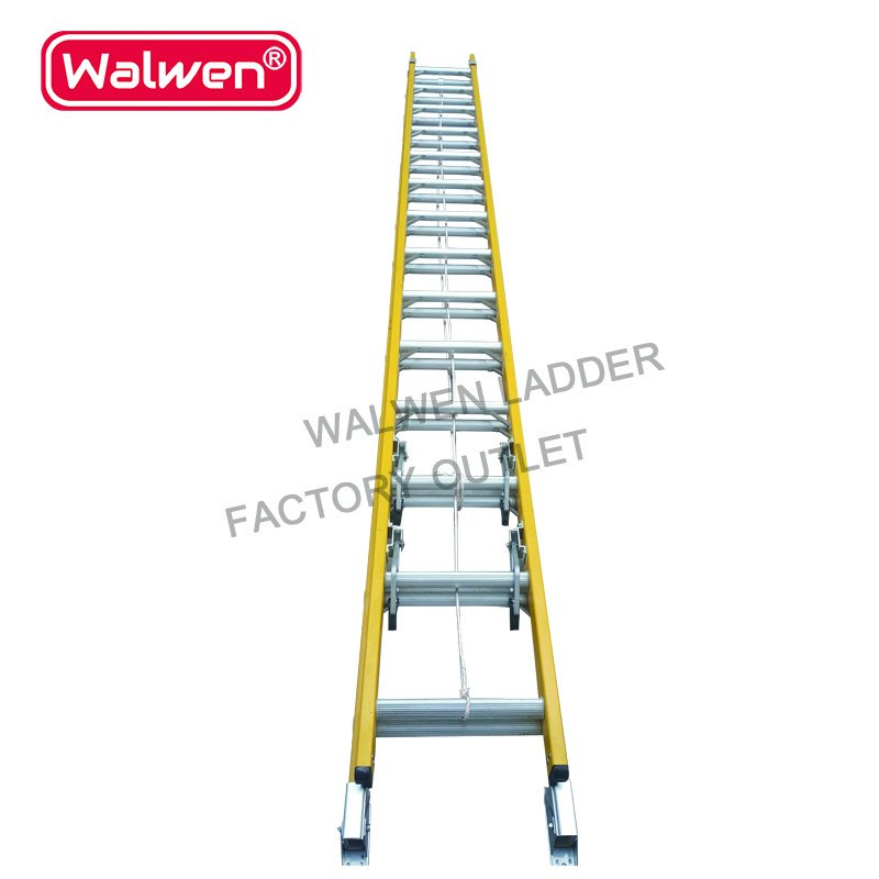 Color Customized Warehouse 5m Telescopic Fiberglass Extension Ladder