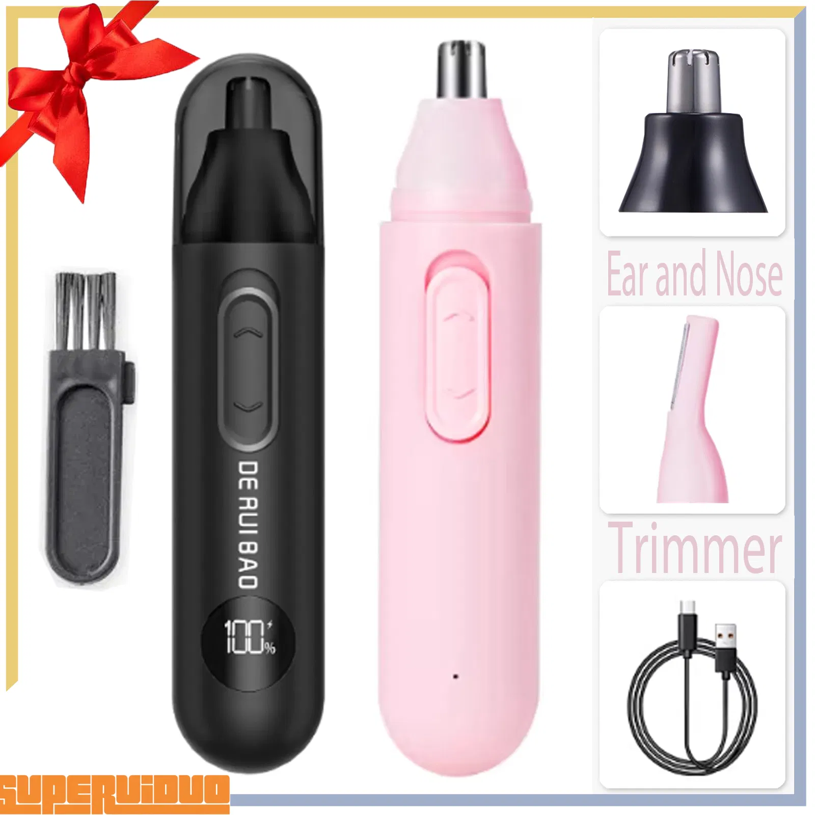 High Efficiency Mute Motor Portable Ear and Nose Trimmer