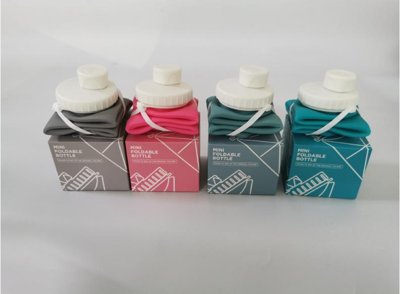 Складная силиконовая бутылка для воды, портативная
