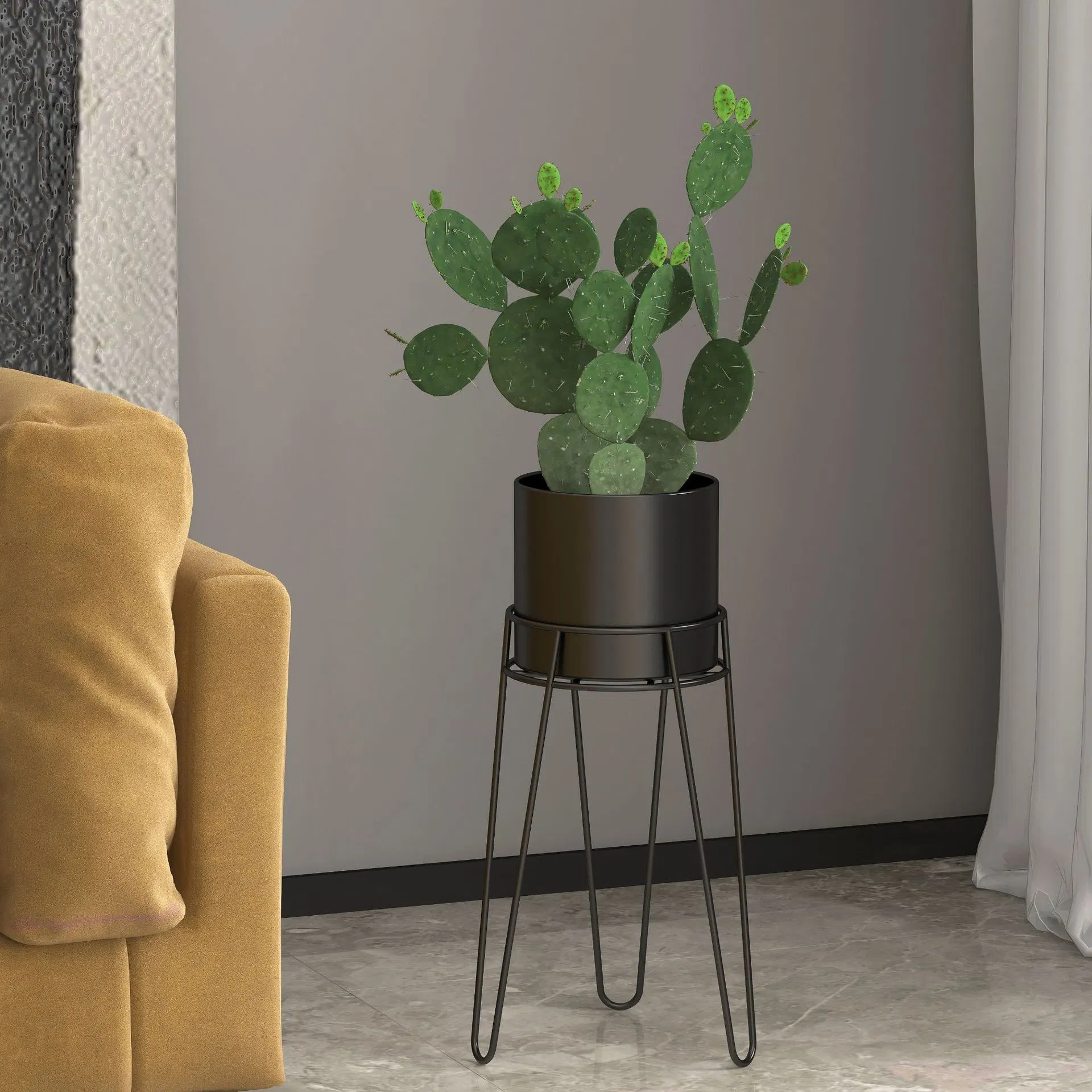 Metal Planter Stand MID Century Modern Plant Holder Potted Display Rack Floor Plant Stand for Indoor Plants