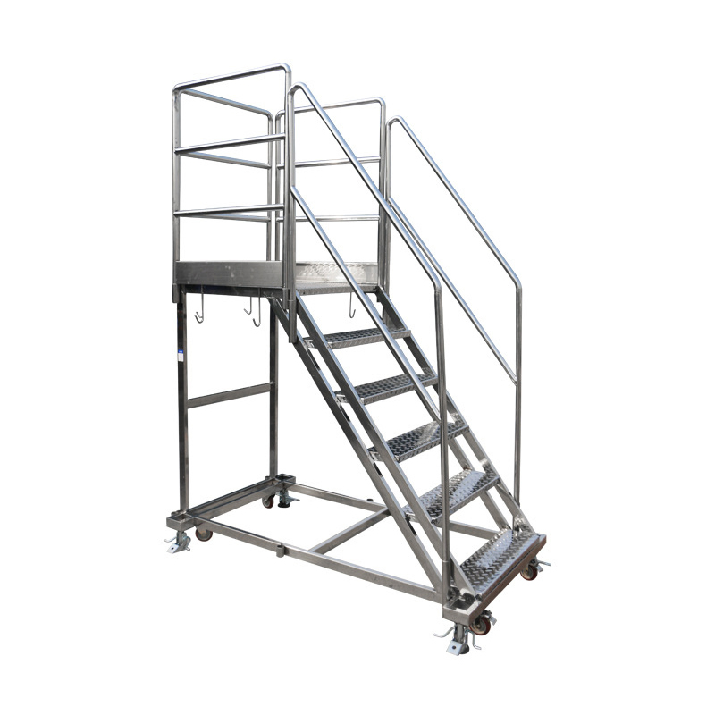 Industrial Work Platform with 55° Working Inclination 6 Steps of 1.5m Aluminum Ascending Safety Ladder