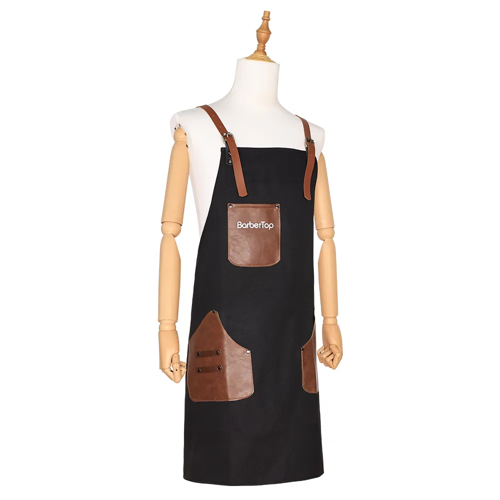 Canvas Apron Black Barber Shop Restaurant Art Studio Salon Apron