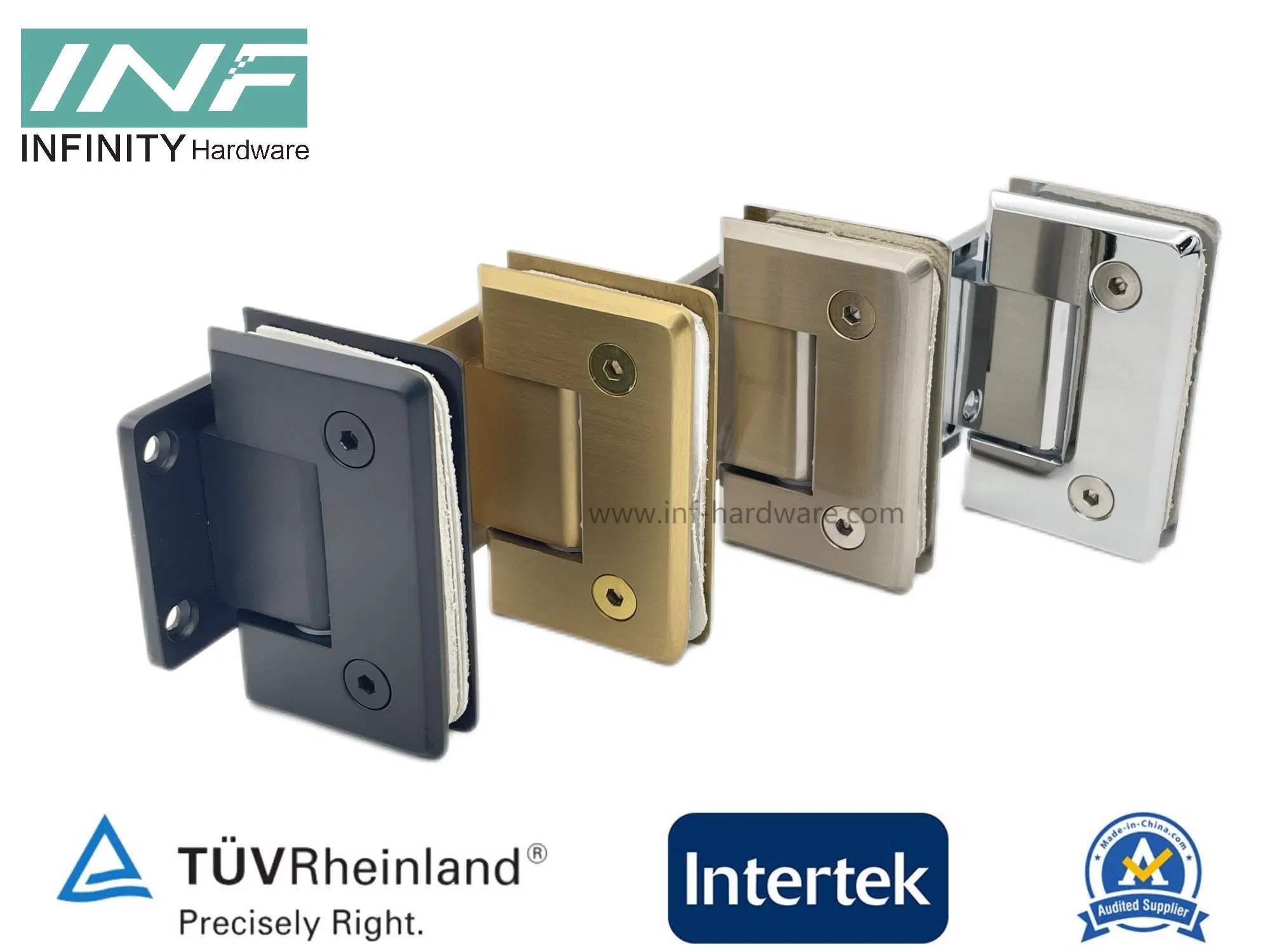 Brass Hardware Matte Black Glass to Wall Short Plate Shower Hinge Glass Fitting Bathroom Accessories