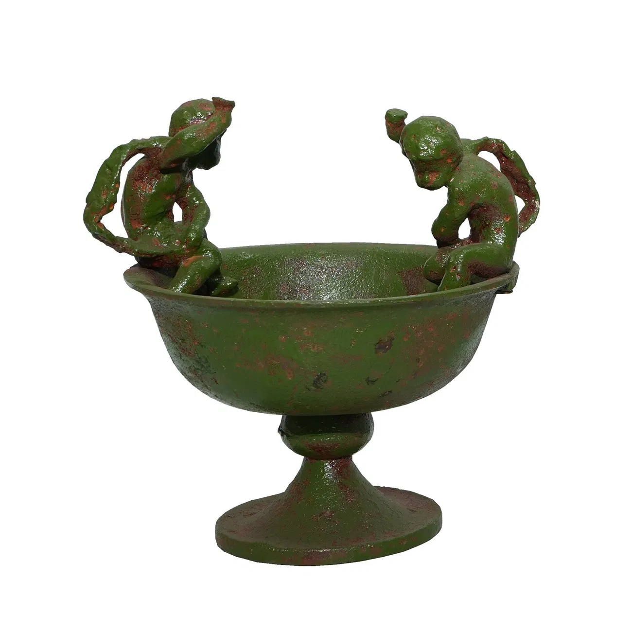 Vintage Patina Cast Iron Planter for Tabletop Display