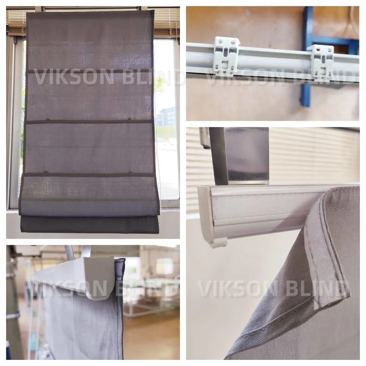 Vikson Best Look Breathable Linen Fabric Curtains Blackout Roman Shades Blinds