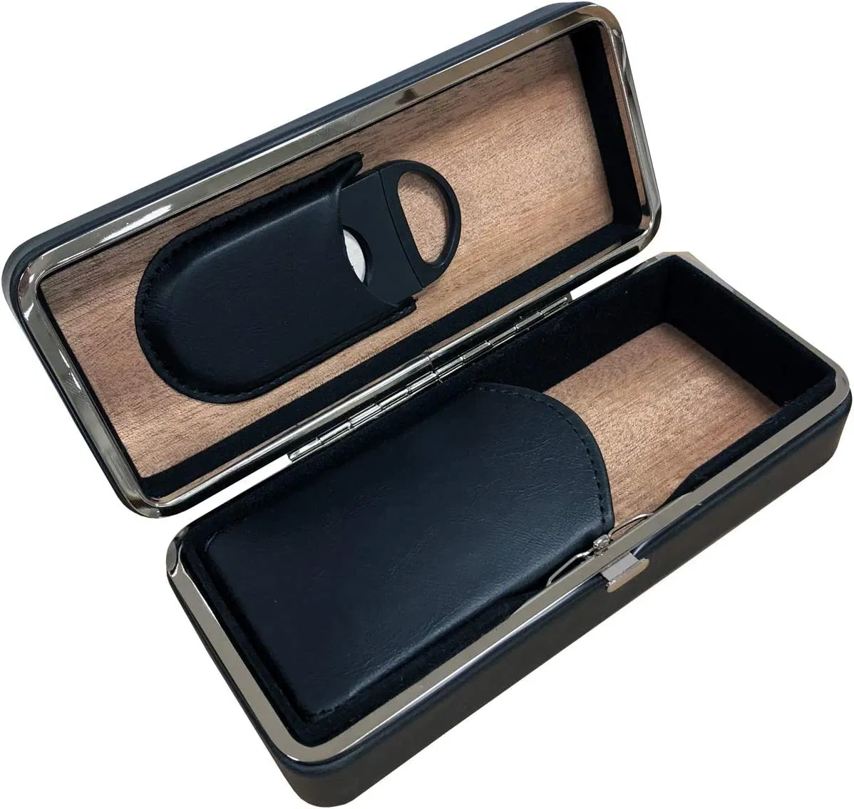 3 Cigar Folding with Snap Lock Cigar Travel Case Pouch