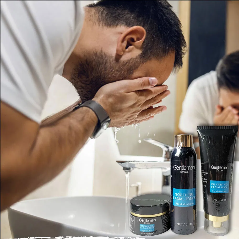 Private Label Mens Beauty and Skincare Products Facial Cleansing Moisturizing Anti Acne Organic Men's Skincare Set