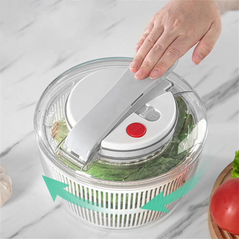 Push Button Vegetable Drainer & Shaker Fruit Salad Mixing Bowl