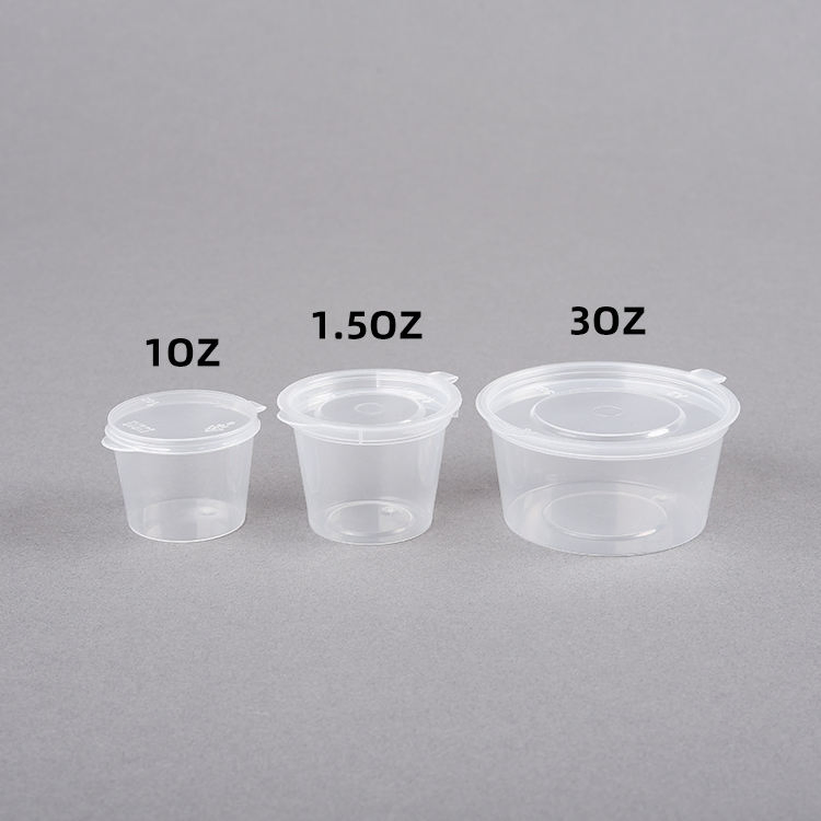 High Quality Wholesale Disposable Plastic Ice Cream Jelly Cooked Food Container PP Sauce Cup with Cover
