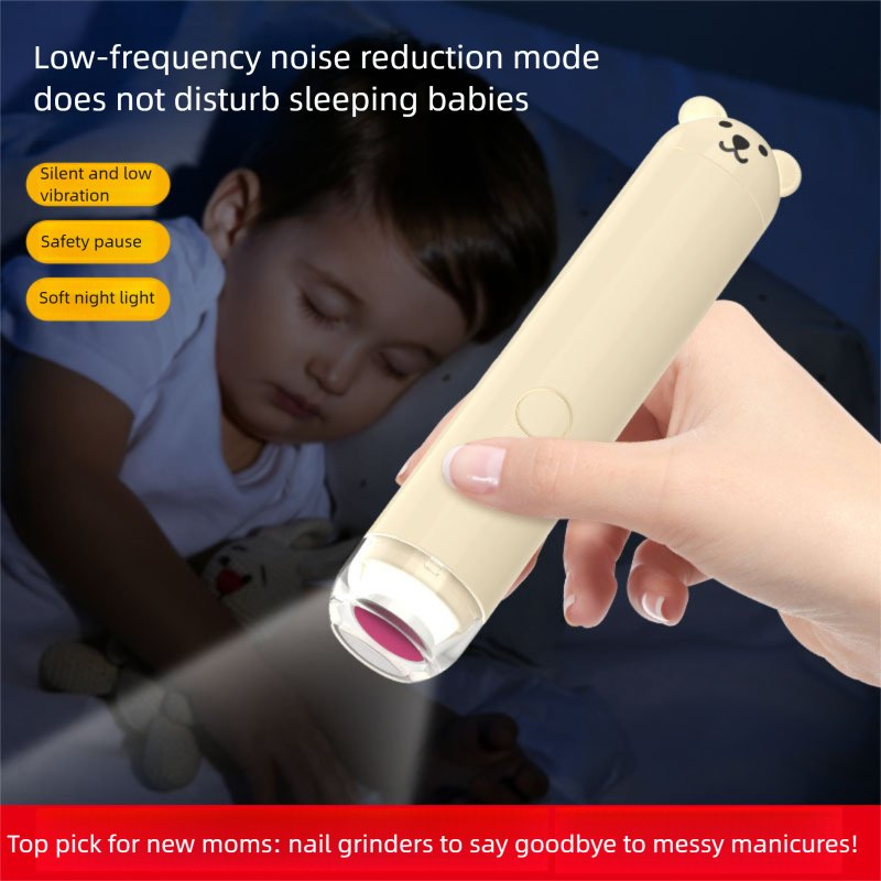 Injury-Proof Design Baby Electric Nail File Set, Rechargeable Nail Trimmer at-Home Nail Clippers