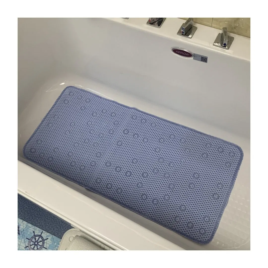 Non-Slip Bathtub Cushion Mat Soft Rubber Textured Bathroom Bathmat Bath Shower Tub Mat with Strong Suction Cups