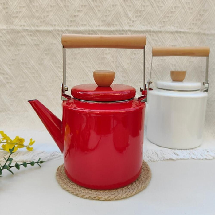 Enamel Kettle Boiler Hot Water Boiler Coffee Maker for Stovetop Camping Cookware