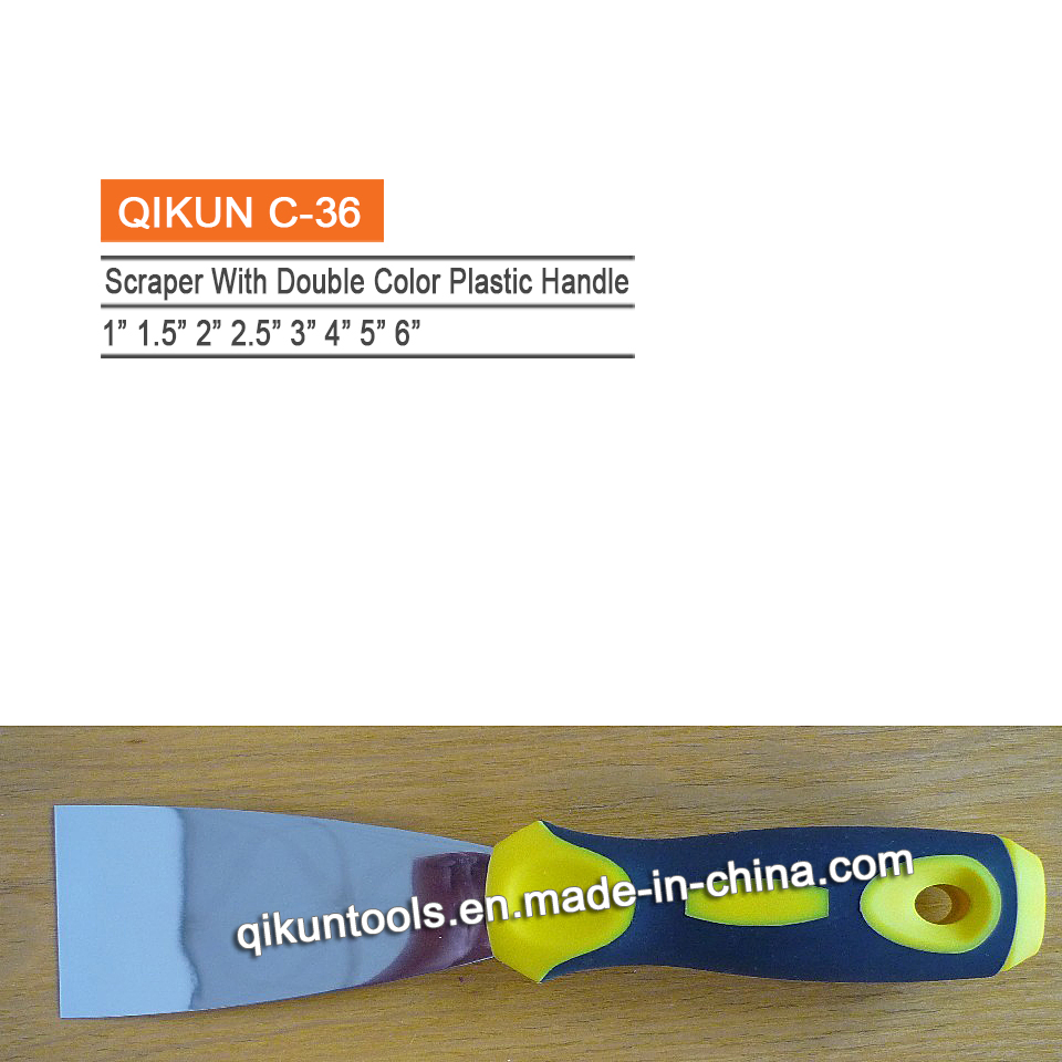 C-34 Construction Decoration Paint Hardware Hand Tools Plastic Handle Mirror Polished Flexible Blade Scraper