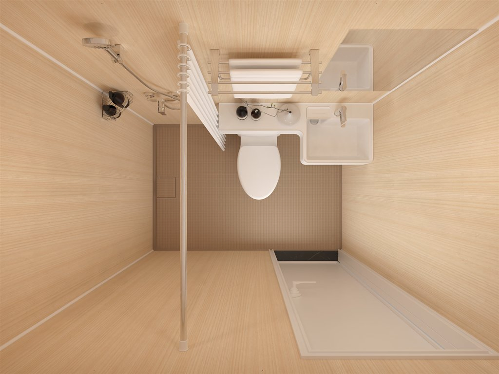 Factory Prefabricated SMC Compression Molded Durable Easy-Clean Prefabricated Integrated Bathroom