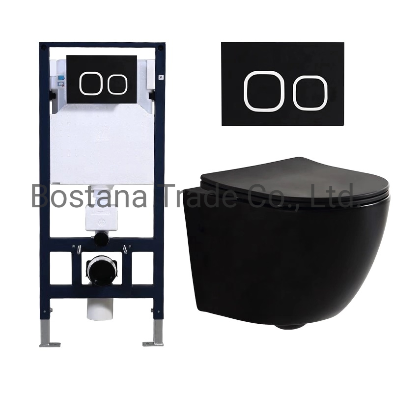 CE Wall Hung Ceramic Two Piece Bathroom P-Trap Toilet for Adult Sanitary Ware