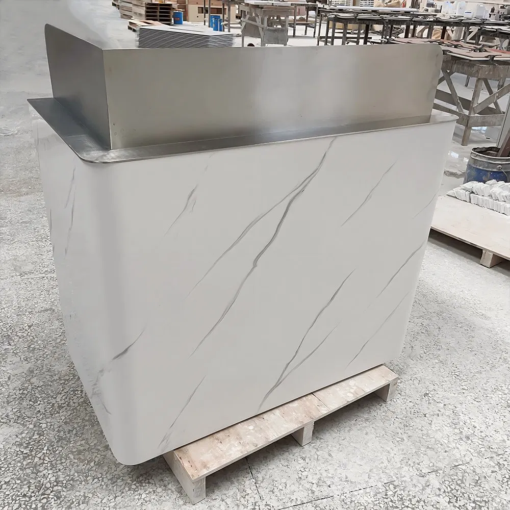Stylish Modern Hotel Reception Desk Crafted From Durable Artificial Stone