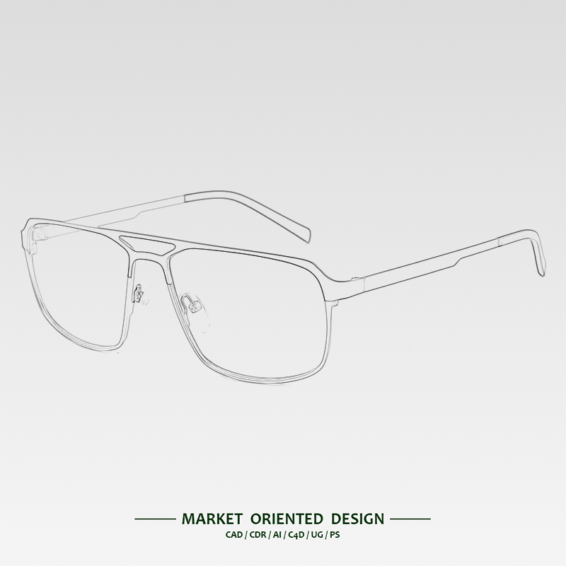 Metal Acetate Full Frame Rectangle New Design Wholesale High Quality Eyewear Manufacturer for Men