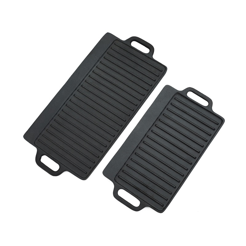 Customized Logo Pre-Seasoned Cast Iron Reversible Camping Griddle
