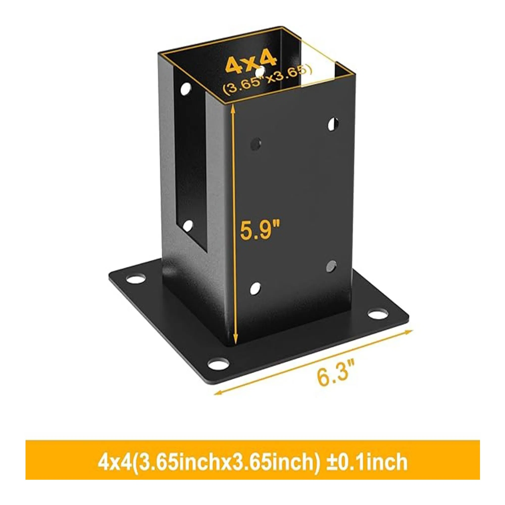 Powder-Coated Steel Deck Support 4X4 Heavy Duty Post Base Bracket for Railing, Pergola, or Pavilion