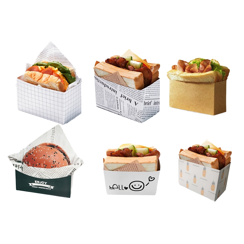 Greaseproof Hamburger Wrapper Fast Food Packaging Sandwich Coated Paper Burger Wrap