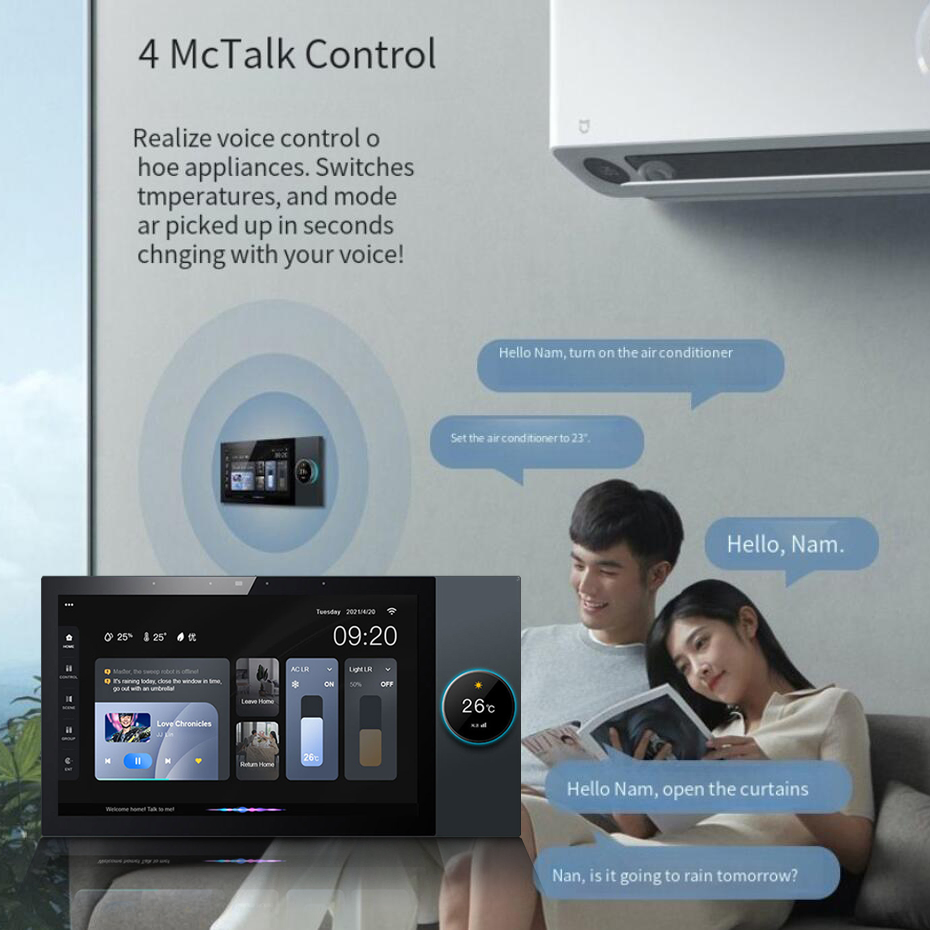 Tuya Smart Home Zigbee Gateway WiFi Zigbee Smart Control Panel 7 Inch Multi-Function Music Wall Touch Screen Tuya Center