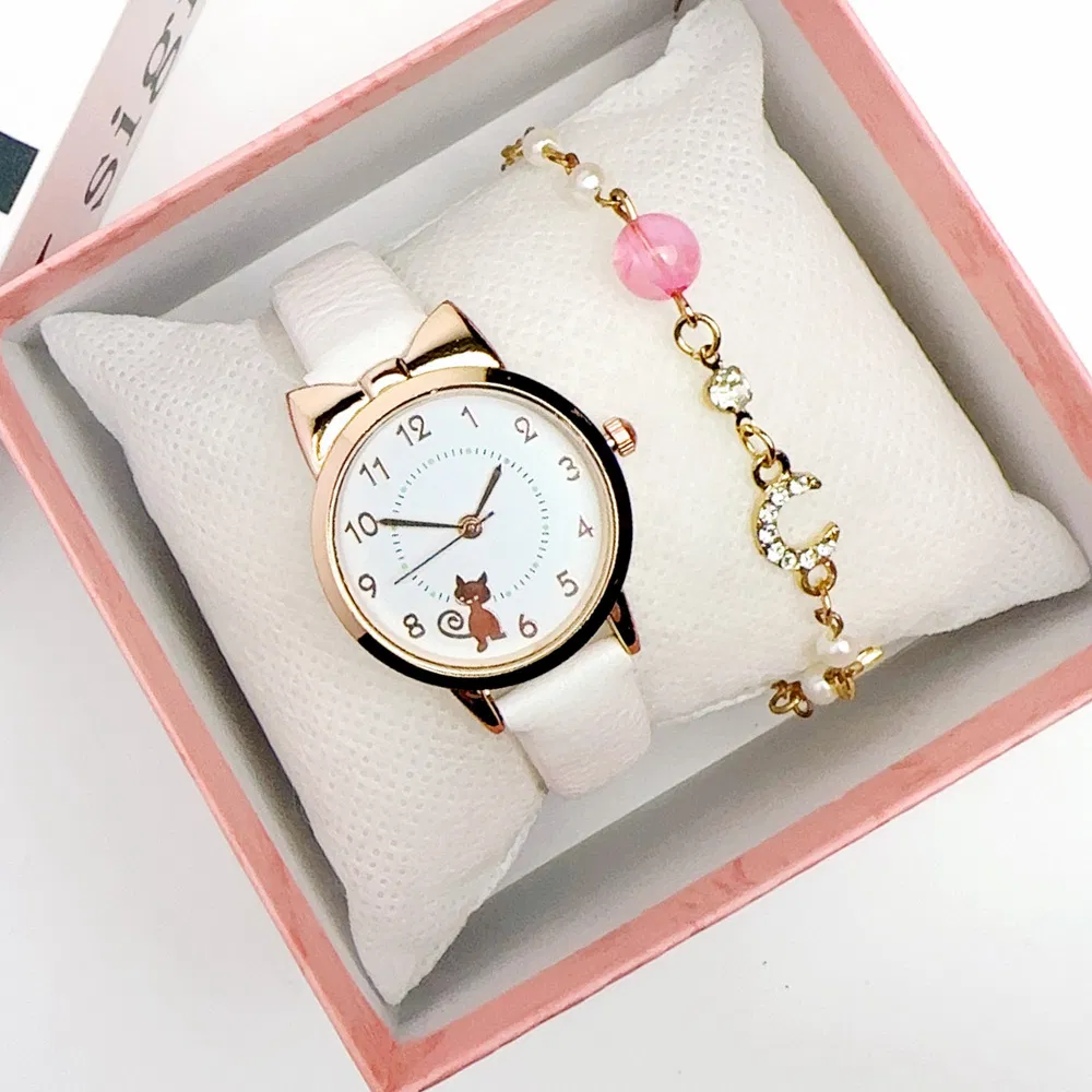 Wholesale Fresh Cute Cat Female Student Quartz Watch for Women