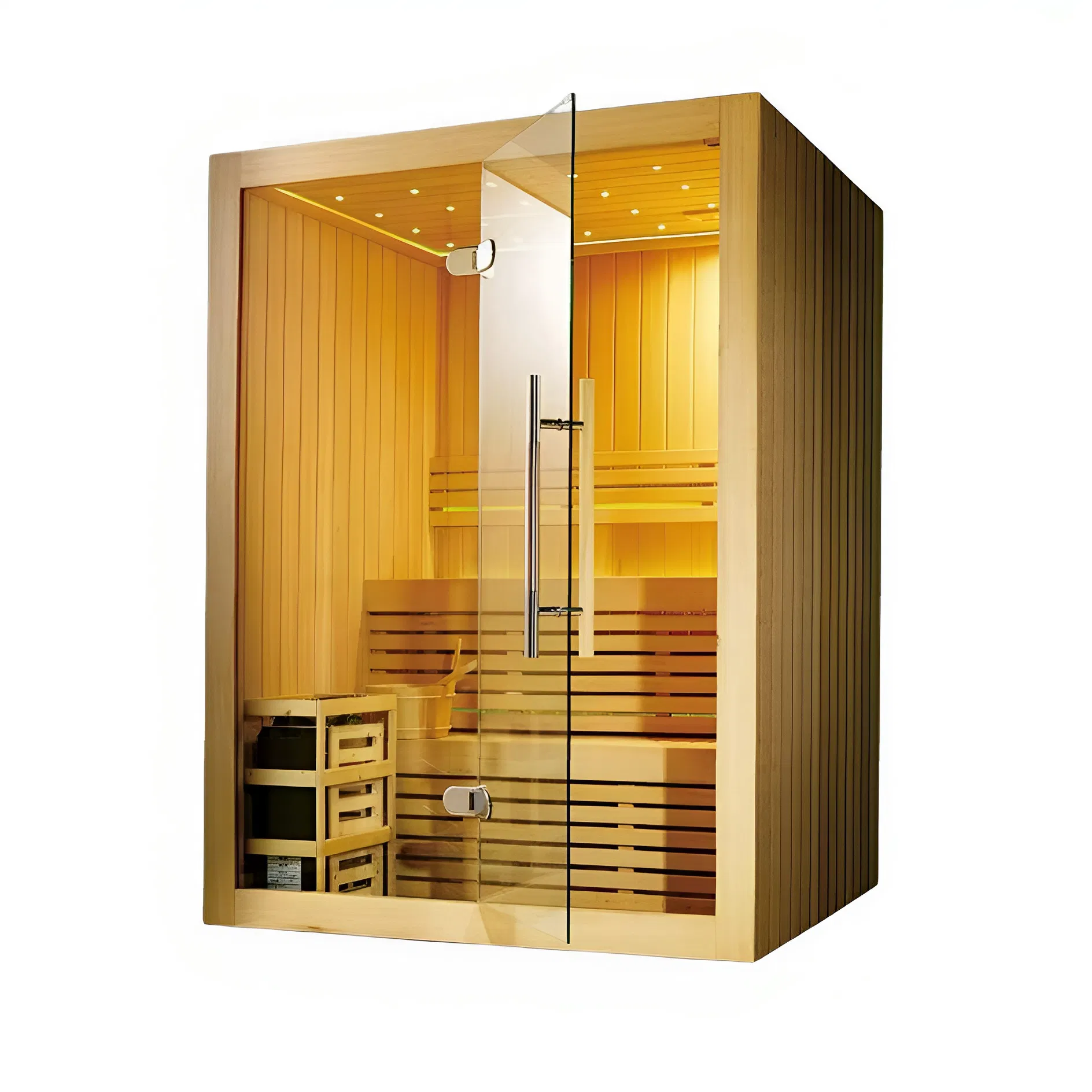 Минималистичная деревянная сауна на 2 персоны