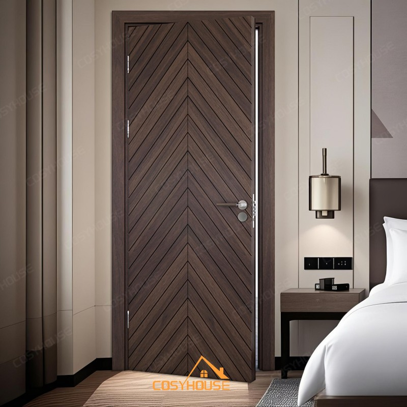 Classic Fire-Rated Wooden Entry Door for Residential & Commercial Use