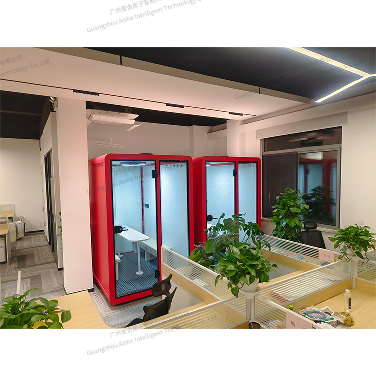 Spoundproof Office Meeting Pod with Soft Seating for Casual Collaboration in Lobby