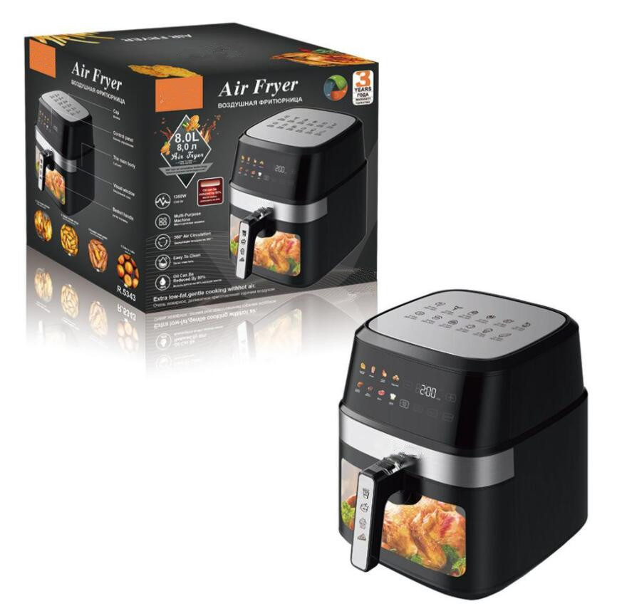 Home Visual Smart Touch Screen Oil-Free 8L Multi-Functional Air Fryer