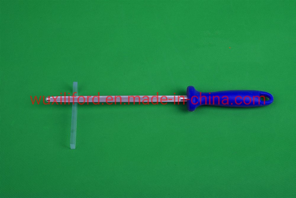 Chinese Factory Stocked 12" Hard Chrome Knife Sharpener Rod Kitchen Tool Diamond Knife Sharpening Rod Knife Sharpeners Blade Sharpening Machine