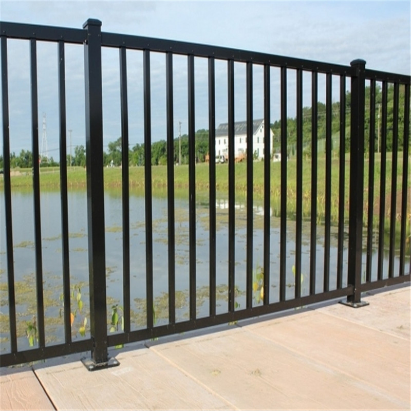 Powder Coating Aluminum Fence Panel Black Welded Fencing Metal Steel Fence Wrought Iron Garden Fence