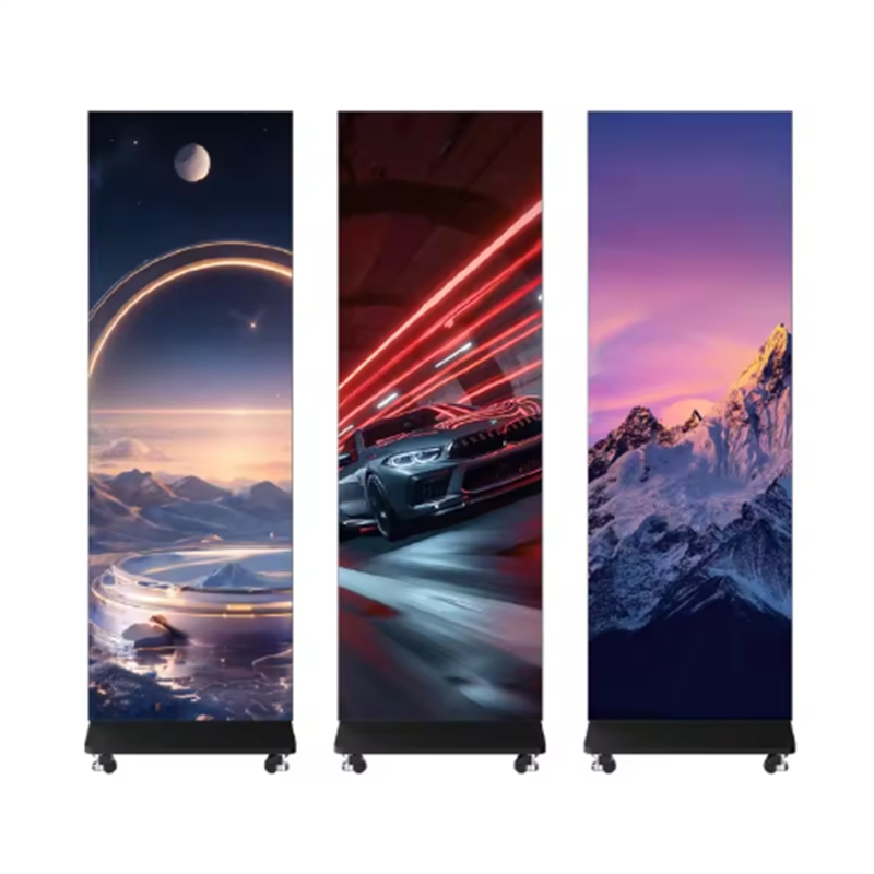 P1.25 Full English Video Player Vertical Movable Poster Display Shopping Mall Pantalla LED Vertical Machine Advertising Light Boxes