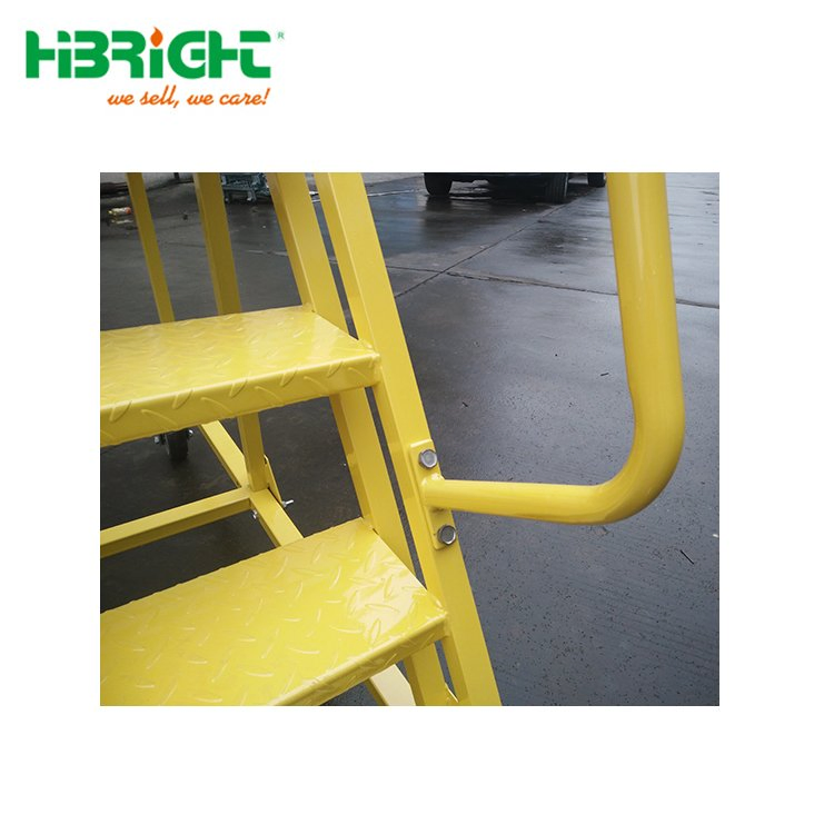 Movable Metal Industrial Ladder Truck Cart with Handrail